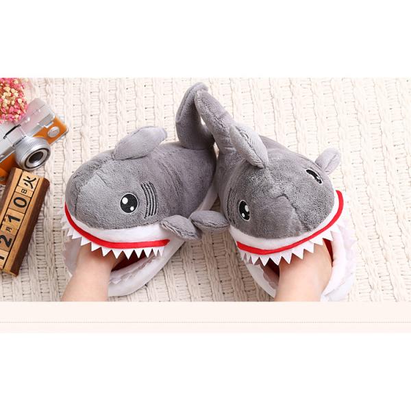 Y-Z Winter Cartoon Animal Soft Warm Fuzzy Shark Shoes Funny Fluffy House Indoor Floor slippers
