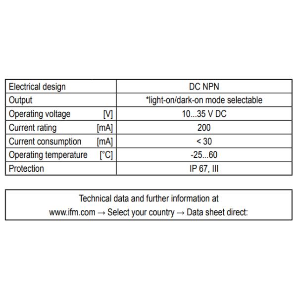 IFM Photoelectric Fork Sensor 30V DC 50x10x60 OPU208 Float Level Switch