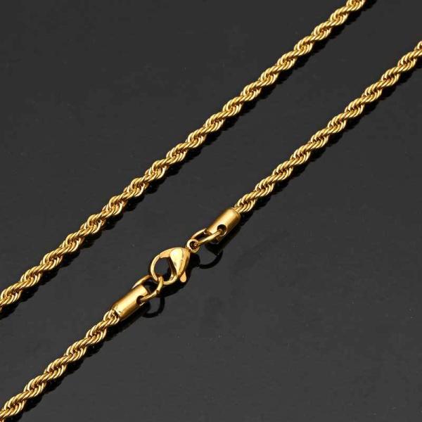 Engagement Stainless Gold Necklace Ggold Rope Chains For Men