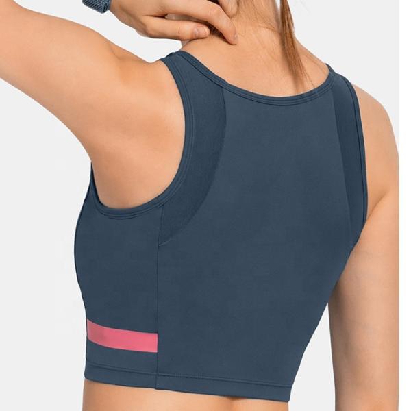 Womens Crop Tank Tops High Neck Workout Running Yoga Bra Tank Top