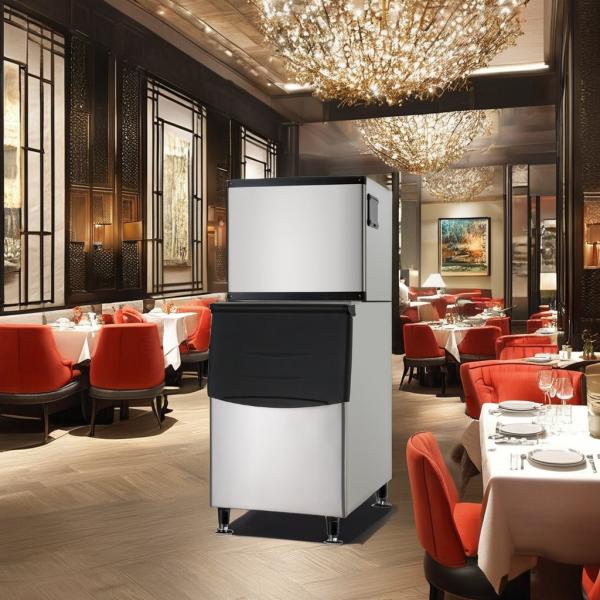 Commercial Home Business Block Ice Maker 125kg Automatic Cube Machine LED Supermarket Use Single-Temperature Home Refrigerator