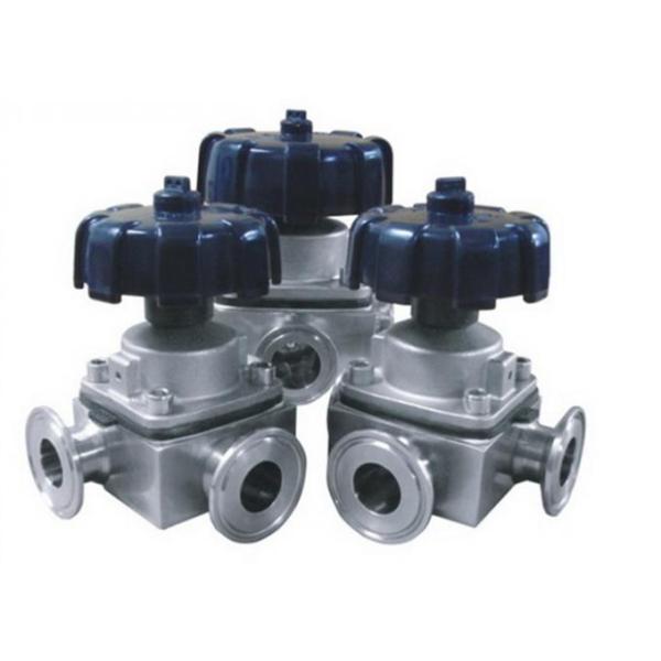 Welded Ends Sanitary Three Way Diaphragm Valve 1'' To 4'' 10 Bar Max Pressure