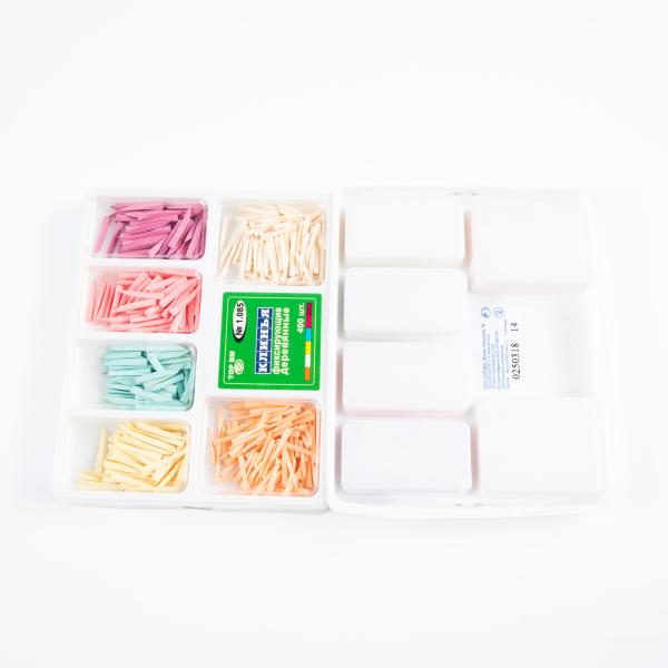 TOP BM Russial Original Dental Teeth Wedges / Dental Interdental Composite Contoured Wooden Wedges Shelf Life 2 years