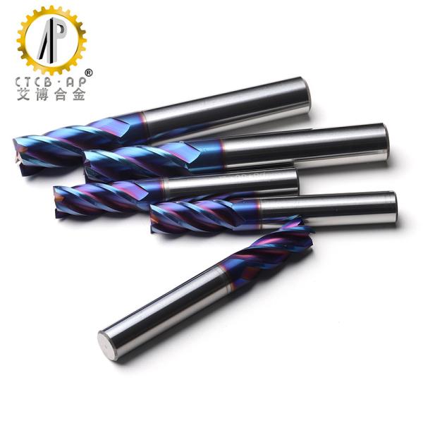 HRC 65 CNC Passivation Tungsten Carbide End Mill With Chamfered Bottom