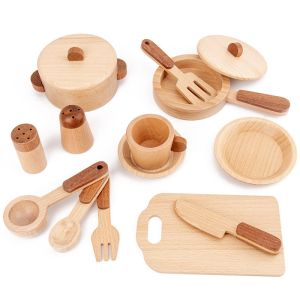 China Children'S Log Wooden Kitchen Toy Set Simulation Mini Educational on sale