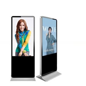 China 65 inch wireless WIFI digital LCD advertising screen ground standing on sale
