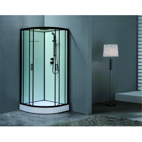 Luxrious Shower Room With Matt Black Profile And Tempered Glass For Mordern