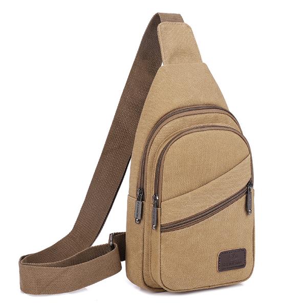 Men Sling Crossbody Bag Sports Chest Picnic Canvas Messenger Bag