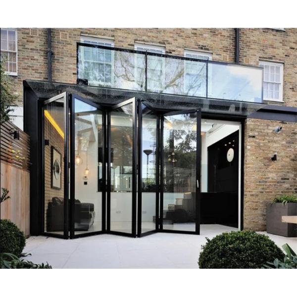 Triplex Glass Sliding Door Aluminum Alloy Tempering Glass Folding Doors