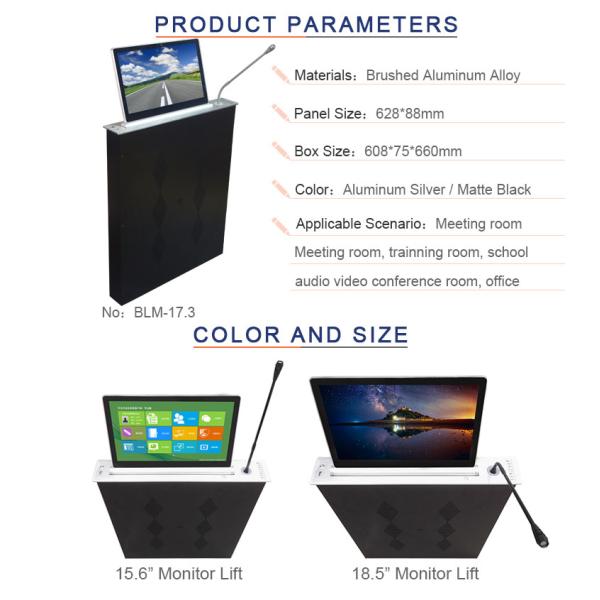 BNT 17 3 Retractable Touch Screen Hidden in Meeting Table Motorized Monitor Lift