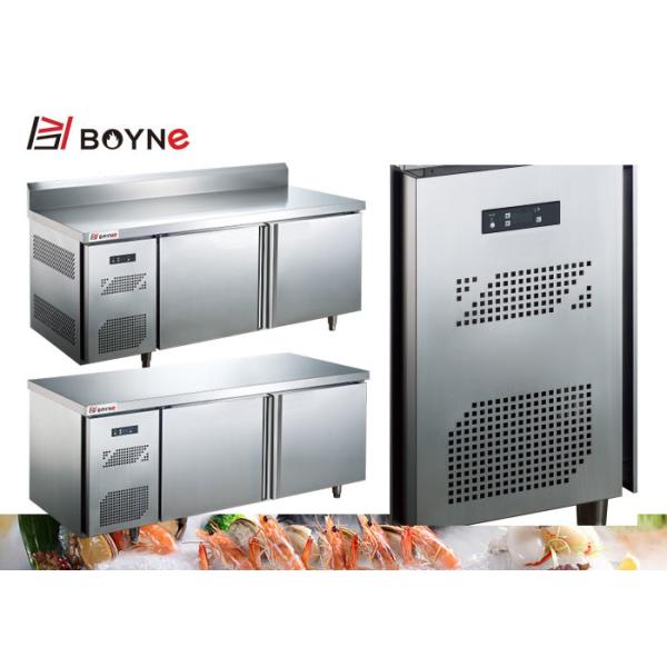Food Grade Kitchen Work Bench With Cabinet Thickness Steel For Restaurant