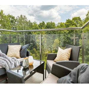 Outdoor Aluminum Balustrade Glass Fence Laminated Glass Balustrades