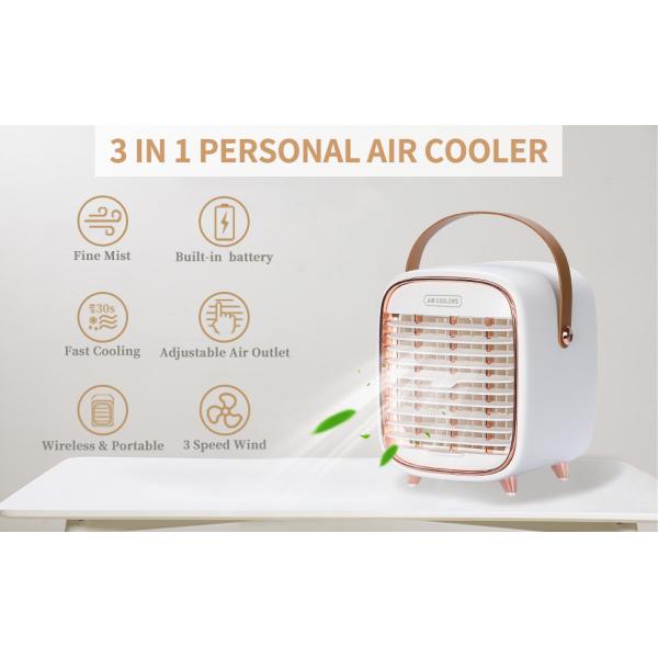5V 2000mh Air Conditioner Table Fan 3 Speeds ABS Small Cordless Air Conditioner