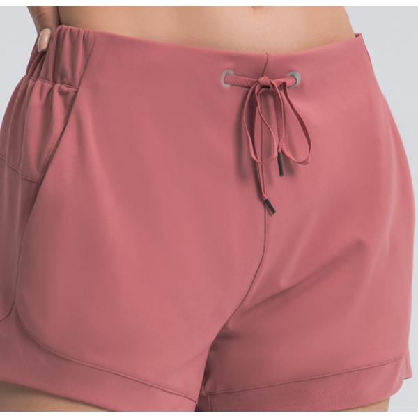 Womens Fitness Running Shorts High Waist Sports Workout Shorts With Pockets