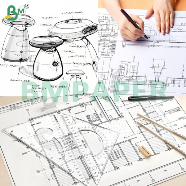 80gsm High Percision CAD Plotter Paper Rolls For Precise Printing 80gsm High Precision CAD Plotter Paper Rolls For Precise Printing