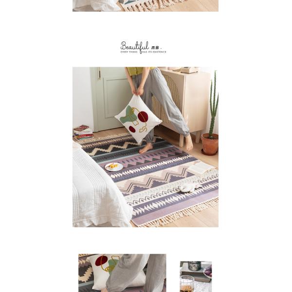 Y-Z Simple Linen Tassel Woven Cotton Mat Nordic Boho Style Turkish Living Room Home Floor Carpets and Rugs