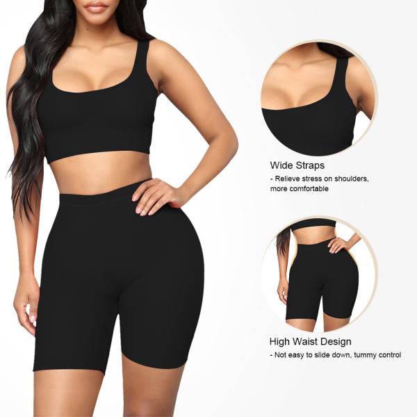 HEXIN SCRUNCH BUTT High Waist Women Fitness Yoga Gym Activewear Set Breathable Two Pieces