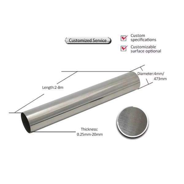 Customized 410 430 Stainless Steel Pipes High Precision 316 Stainless Steel Tube