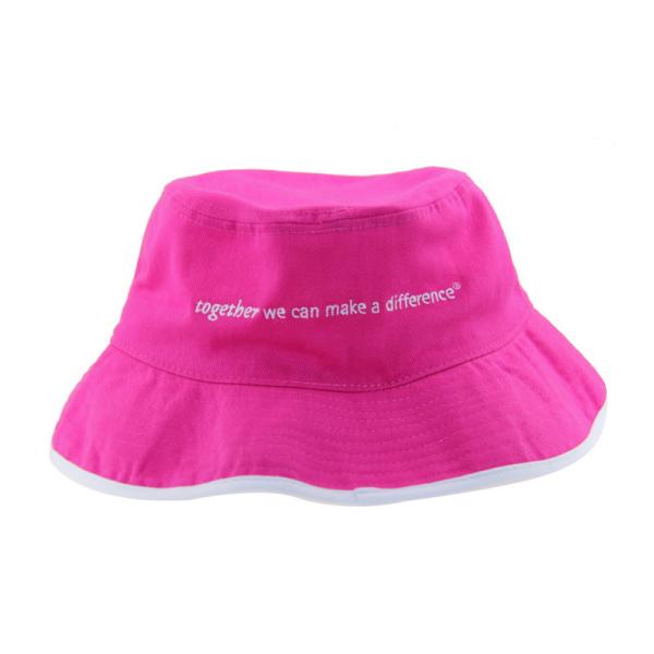 OSFM Size Brushed Cotton Custom Embroidered Bucket Hats Female Fishing Hats Pink