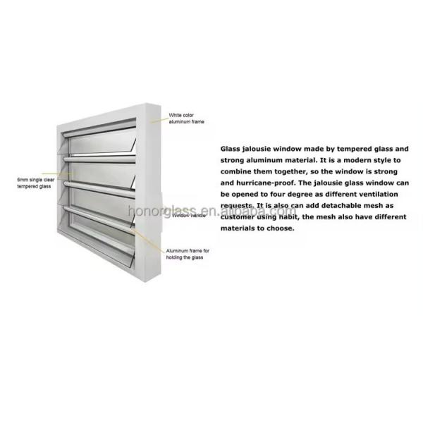 Customized External Fixed Aluminum Louver Windows For House