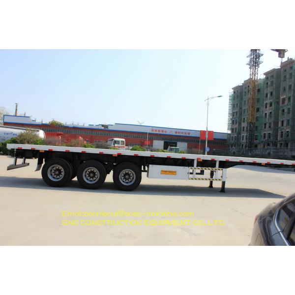 Beam Type Flatbed Tractor Trailer Three Axle 13 Ton For Container Transport