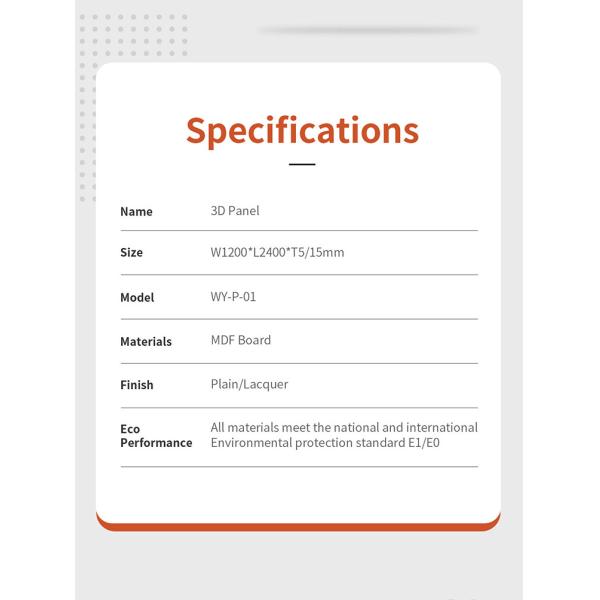 Modern Design MDF Base 3D Decorative Wall Tiles Interior Panels FSC CE Approved