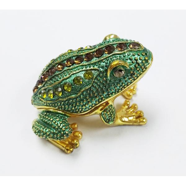 New design reinstone enamel Jiraffe frog pewter jewelry box metal pewter frog pewter jewelry box