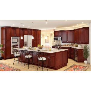 China Custom Design Solid Wood Royal Kitchen Cabinets For Apartment on sale