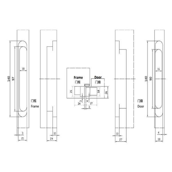 Durable Adjustable 3D Concealed Hinges Heavy Duty Hidden Hinges 21mm Width