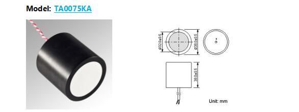 ABS Material Shell 75 KHz Ultrasonic Transducer for 6 meters Distance Measurement