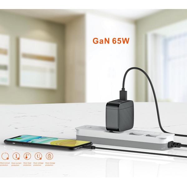 Mobile Phone 65W GaN Wall Charger SCP Anti Fire Plastic