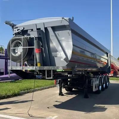 35 Cubic Meter U Shape 60 Tons Hydraulic Rear Unloading Heavy Duty Dump Truck Trailer