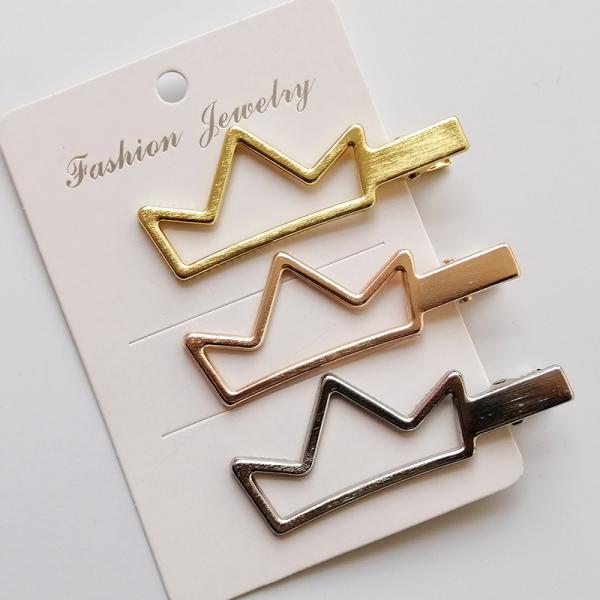 Metal Crown Hair Clip Pin Set Accessories Girl 7x2.5cm