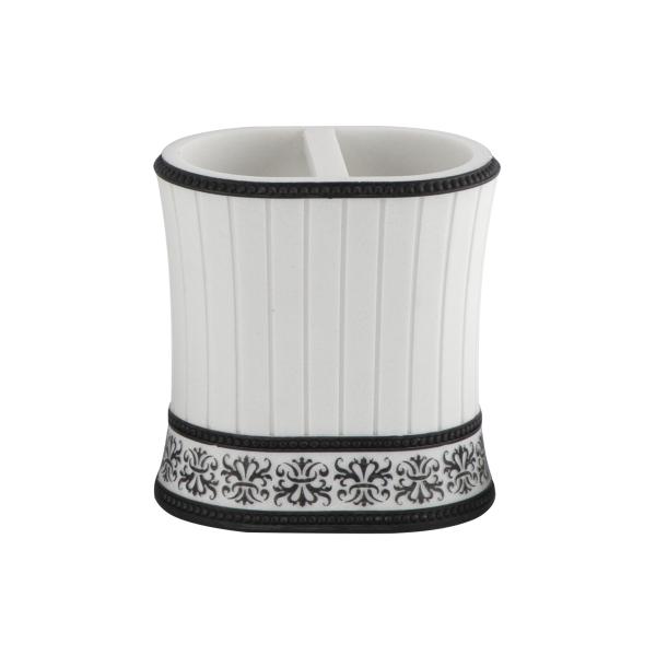 S Waist Shape Polyresin Bathroom Set With White Band White Soap Dish 14 X 10.1 X 3.1 H Cm