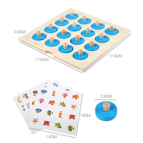 Montessori 3D Unisex Memory Match Puzzle Game Chess Toy