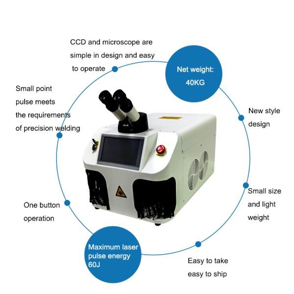IKO Guided Portable Desktop Silver Gold YAG Pulse 100W Mini CCD Jewelry Welding Fiber Laser Welder Machine by RAYCUS