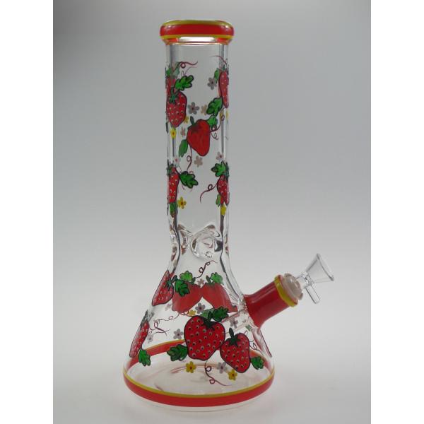 10 Inch 4mm Glass Water Pipes Rainbow Beaker Bong Hand Blown Design