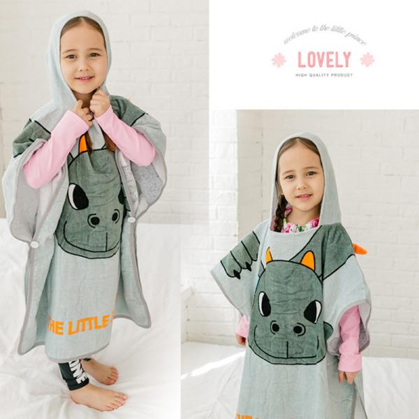 Cotton Cartoon Cloak Children'S Hooded Bathrobe For Beach