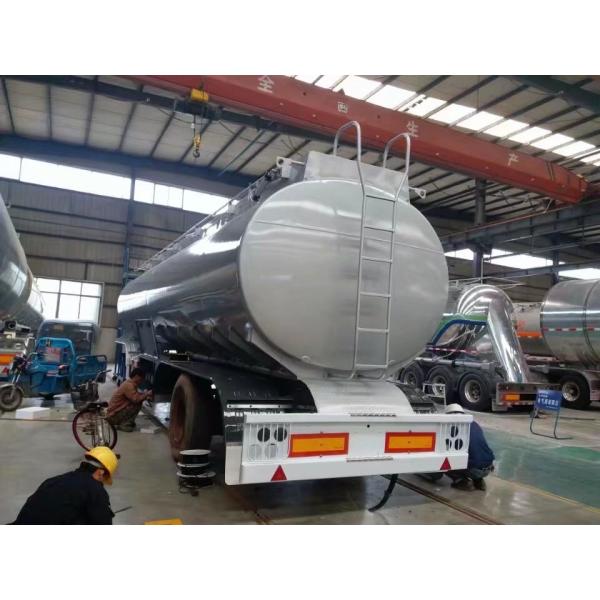 50000 Liters 3 Axle Aluminum Fuel Tank Trailer , Stainless Steel Oil Tank Truck