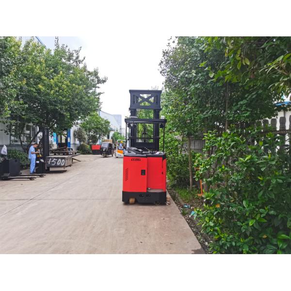 seated 2ton electric reach truck stacker forklift with 7.2m height side shifter