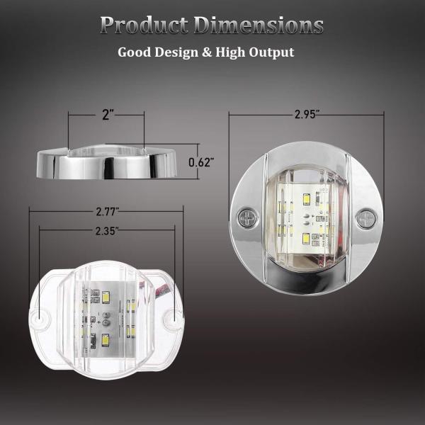 12V 6 LED Round Boat Yacht Trailer Signal Light IP67 Waterproof Shock Resistant