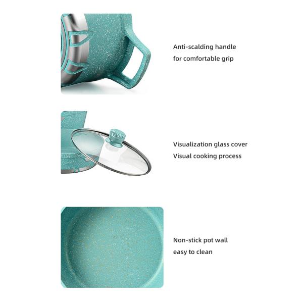 Wholesale 10 Pieces Cooking Pot Set Induction Non Stick Cookware Set Aluminium Kitchen Pot Set