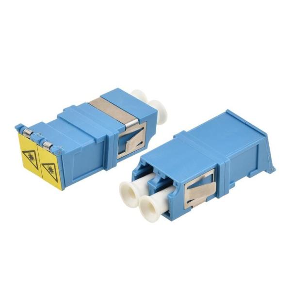hybrid adapter FTTH LC / APC Laser Caution Plastic Duplex Sm Adapter With Shutter