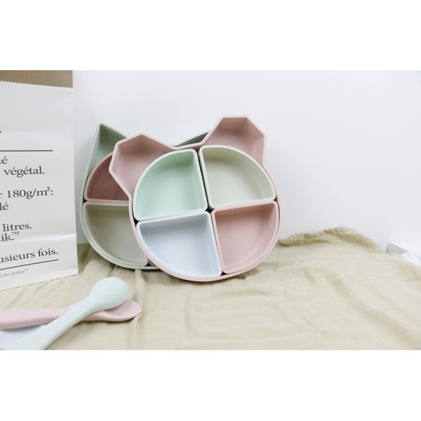 Bear Panda Shape Toddler Silicone Plates Set Non Toxic Eco Friendly