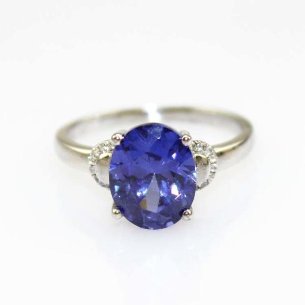 Rose Gold Plated Sterling Silver Red Cubic Zircon Ring (R251)