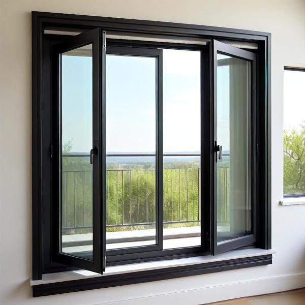 Atomic White Commercial Aluminium Casement Window Insulating Glass Aluminum