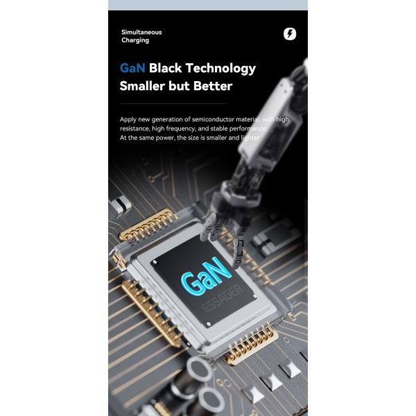 Travel USB C USB A Port PD Mobile Phone GaN Wall Charger Fast Small 65W 60W 45W 18W