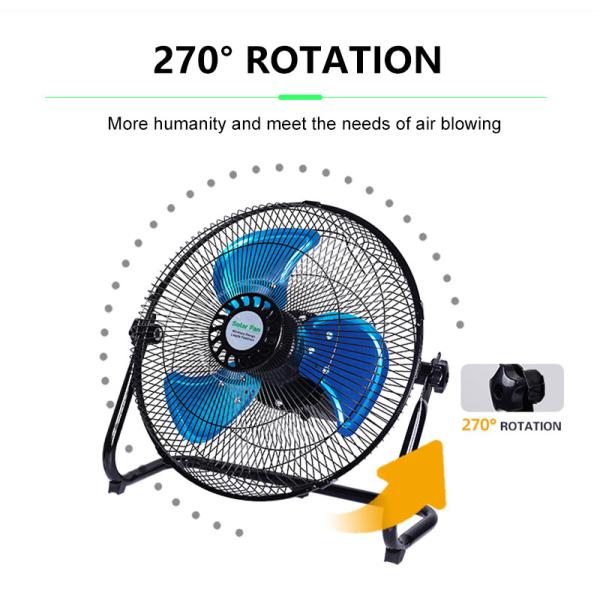 Chargeable Solar Powered Panel Fan 12W AC Charging 3 Durability Eco Friendly
