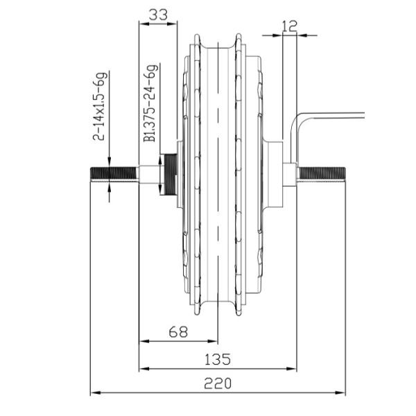 26 Inch Mtx Rear Wheel Electric Bike Kit 48v 1000w Cycling Motor , Bicycle Electric Conversion Kit
