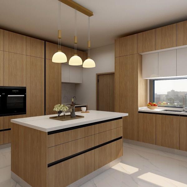 Modern kitchen cabinet installation example